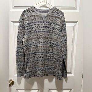 Eddie Bauer Waffle Knit Aztec Long Sleeve